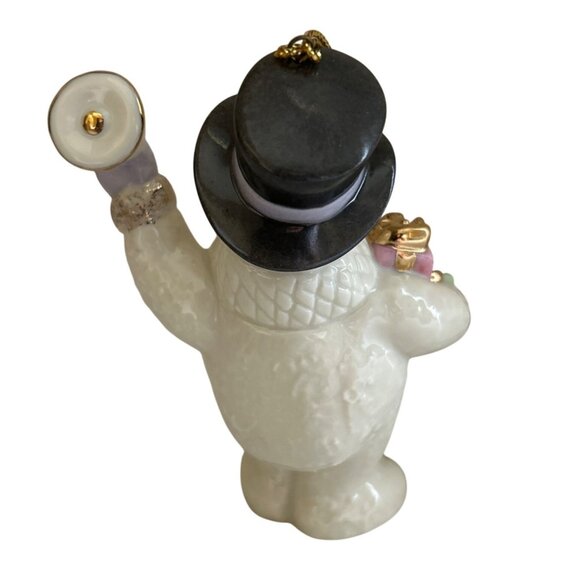 Lenox 2000 Snowman Ornament Handcrafted Ivory China 24K Gold Y2K Collectible - Picture 3 of 9